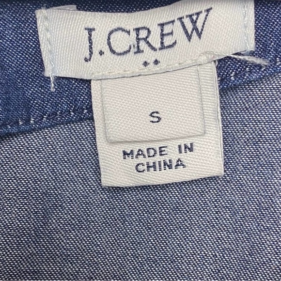 J Crew Lightweight Denim Blue Dress Flutter Sleeves Size Small - Picture 4 of 6